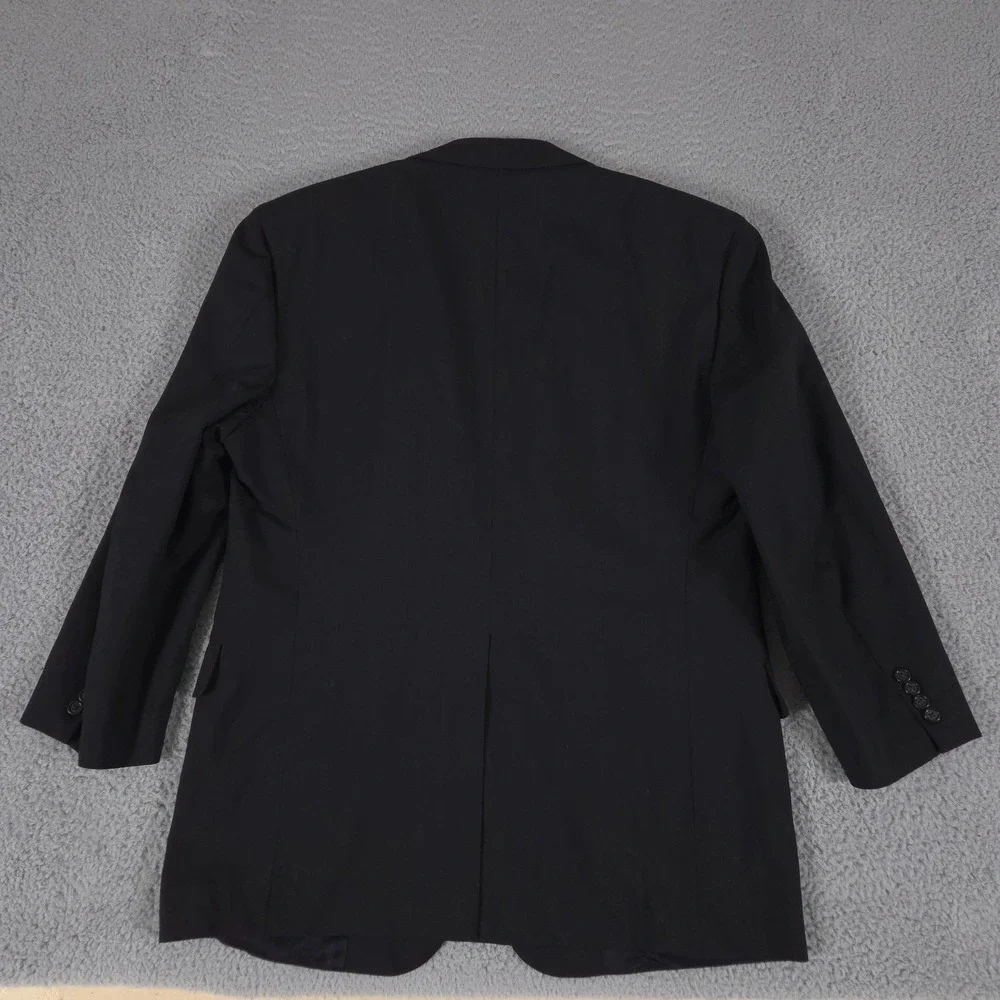 Tom James 2-Piece Suit Mens 44R Pants 34x30 Black Executive Blazer Trousers